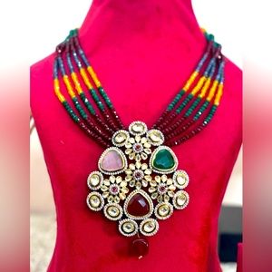 New!House Of RuSa”Le Queen’s Whisper” Rani Couture Heritage Statement Necklace